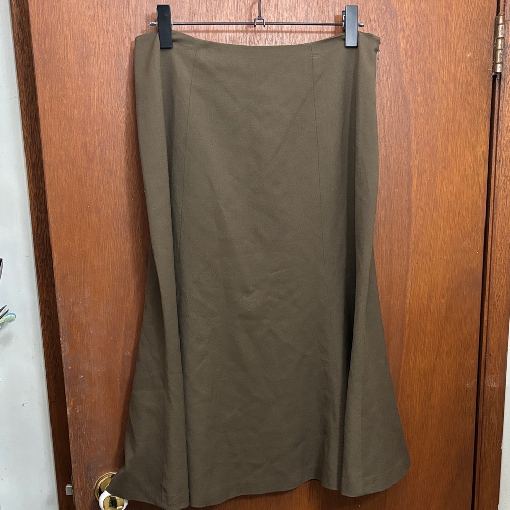 Ralph Lauren Elegant Olive A-Line Skirt